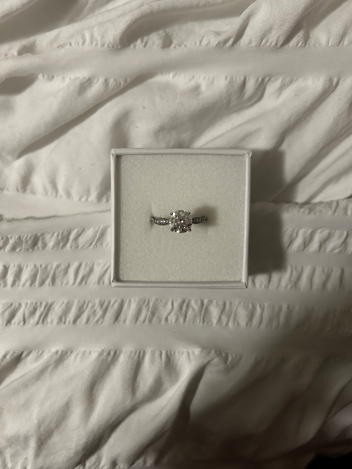 Moissanite Engagement ring/ Promise Ring/ Sterling silver/ Size 6.5