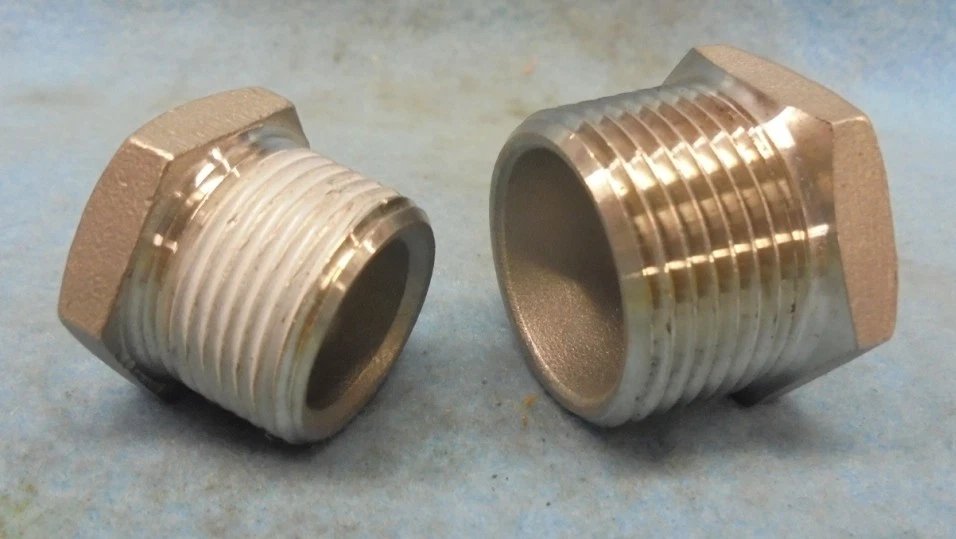 304 STAINLESS STEEL REDUCING BUSHING, 1/4" X 1", 1/4" X 3/4" REDUCER, LOT OF 2 - Image 3 of 4