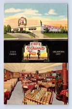 Cafe El Charrito TEXMEX Mexican Restaurant OKLAHOMA CITY Vintage Linen 1940s