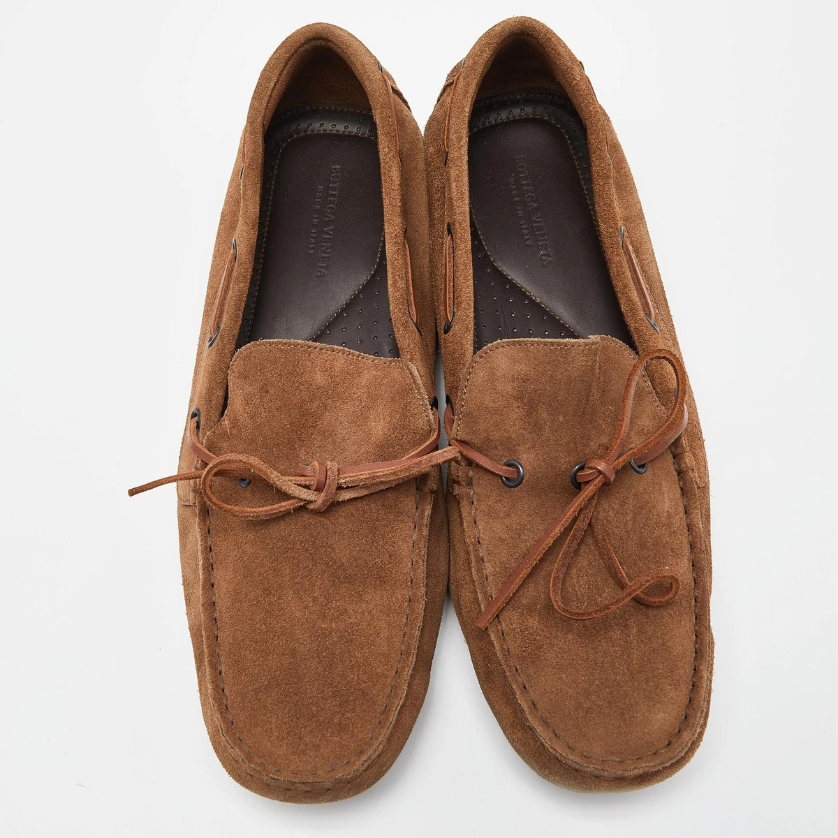 Bottega Veneta Brown Suede Lace Up Loafers Size 40 eBay