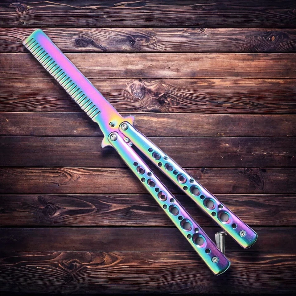 Cuchillo de Entrenamiento Mariposa Portátil Plegable Entrenador Bolsillo Mayal Cuchillo Hoja Sin Cortar Foto 2 de 4