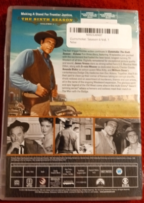 Gunsmoke TV Series Complete Sixth Season 6 Six Volume 1 NEW 3 DVD