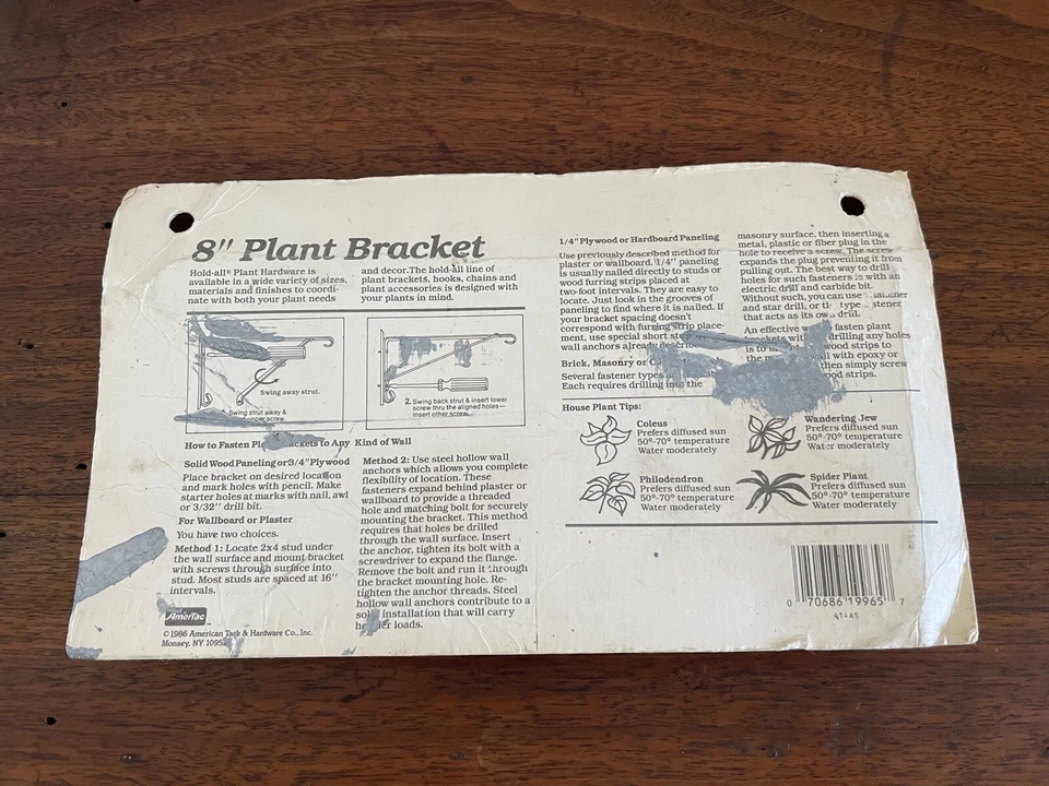 AmerTac Bronze Hold All 8” Plant Bracket Hanger NOS 1986 80s Plant Lover Gift Novo na embalagem - Imagem 4 de 4