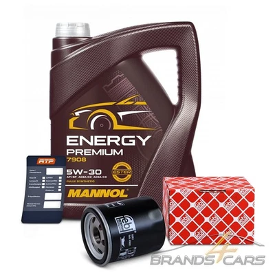 FEBI ÖLFILTER + 5l 5W-30 FÜR OPEL ADAM ASTRA K CORSA E INSIGNIA MOKKA 1.0 - 1.4 - Bild 1 von 4