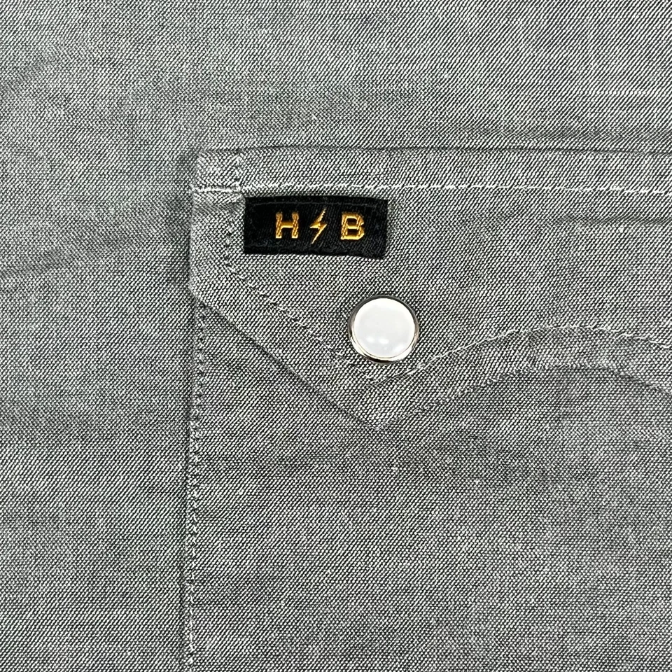 Howler Brothers Crosscut Snapshirt Men’s SS Gray Western Pearl Snap Shirt Size L - Image 3 of 4