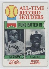 1979 Topps All-Time Record Holders Hank Aaron Hack Wilson (Runs Batted In) 0b1