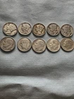 5-Mercury Dimes & 5- Roosevelt Dimes Lot of 10 Silver Coins