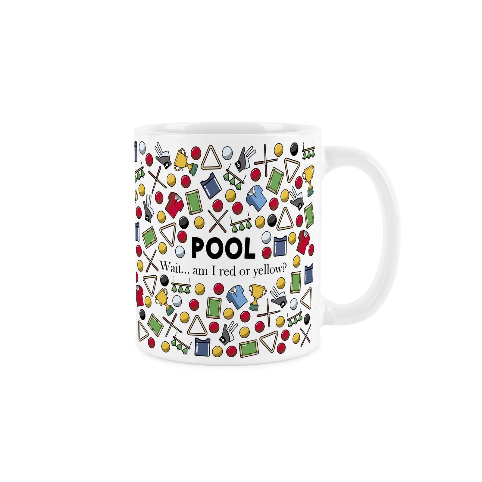 Novelty Pool Ceramic Mug Gift - Funny White Pub Sports Cup Present