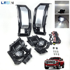 For 2024-2025 Gmc Sierra 2500 3500 Hd Led Fog Light Kit Switch Bezel Wire Silver