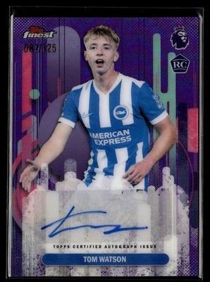2026 Topps Finest Premier League #FA-TW Tom Watson Purple RC Auto /125