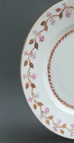 Assiette-Famille rose- Qianlong/Jiaqing -Compagnie des Indes-Chine-XVIIIe/XIXe - Photo 8 sur 13