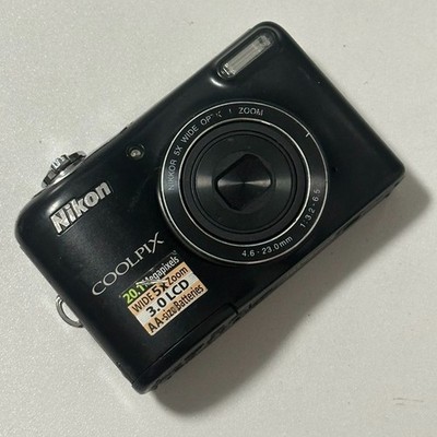 Nikon COOLPIX L30 Digital Camera Black 20.1MP 5× Optical Zoom Date