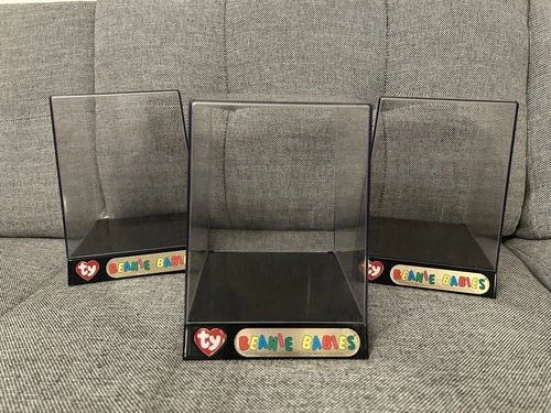 Set of 3- Beanie Babies Ty Display Cases Official 90's Vintage
