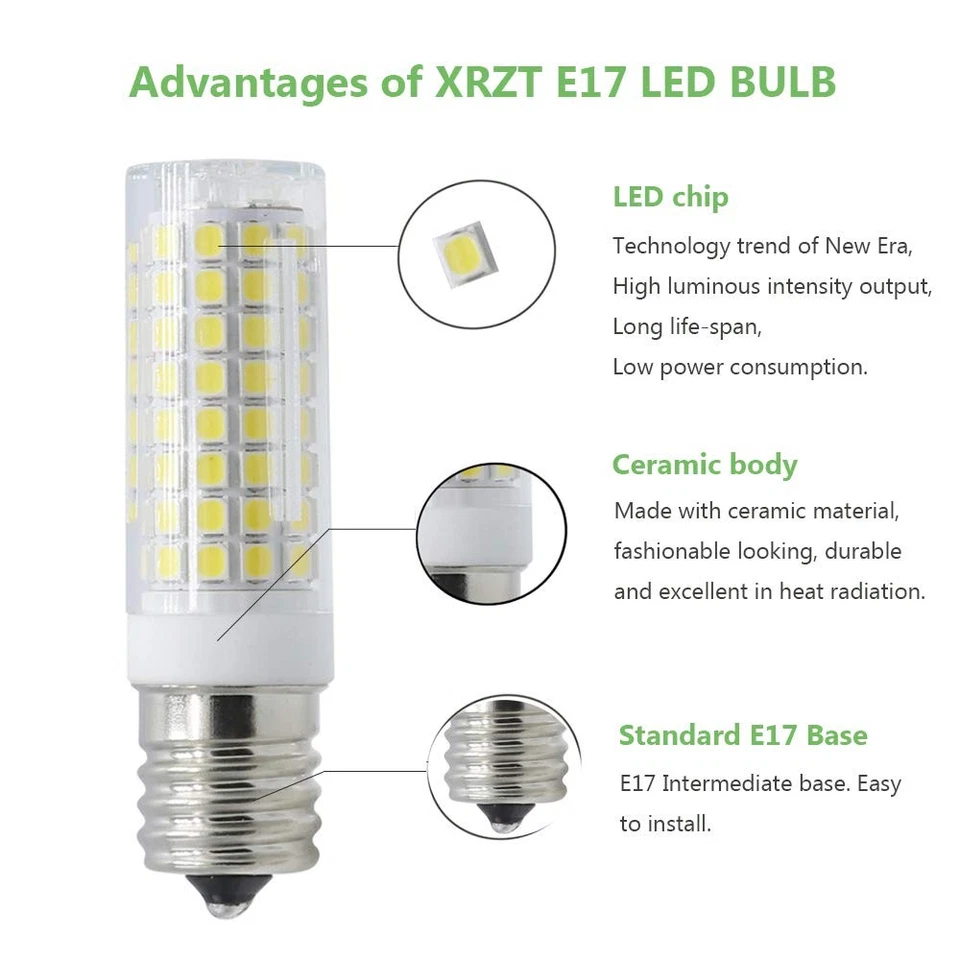 E17 Led Microwave Oven Light Bulb Over Stove Appliance Bulb, Replacement 40W ... - Image 3 of 4