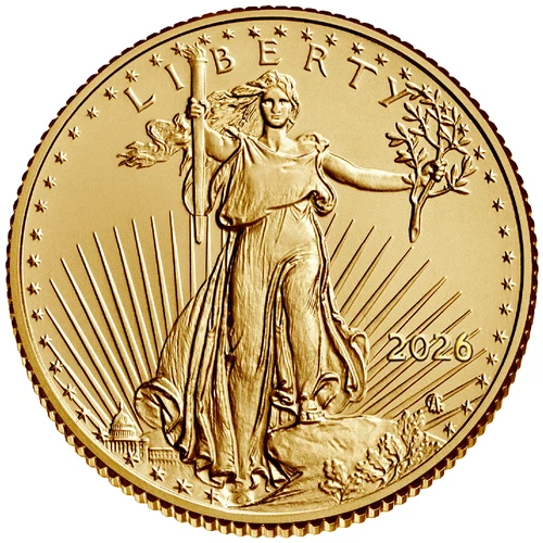 2026 American Gold Eagle Gold Coin - United States - Bullion Coin - 1/10 oz BU