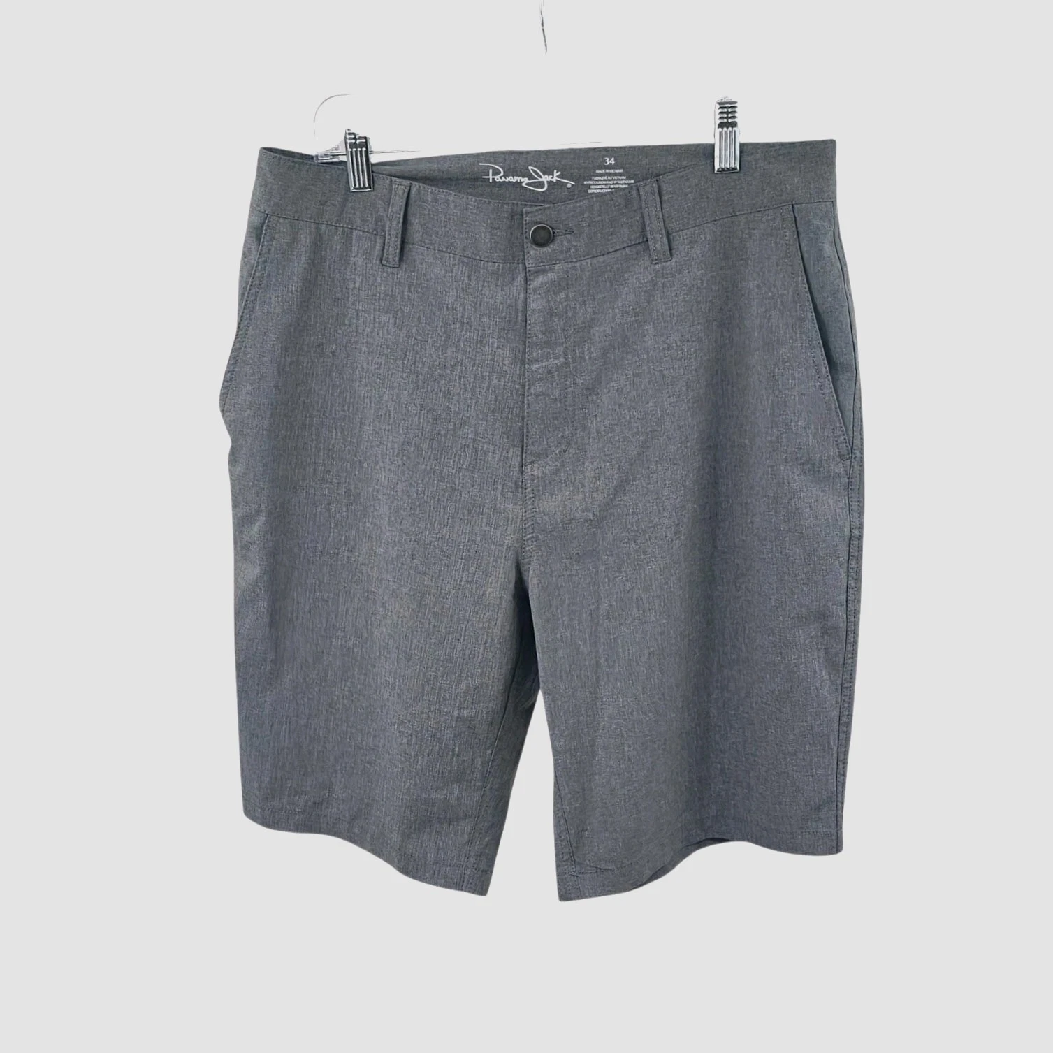 Panama Jack Hybrid Chino Short Men's 34 Heathered Grey Stretch Quick Drying
