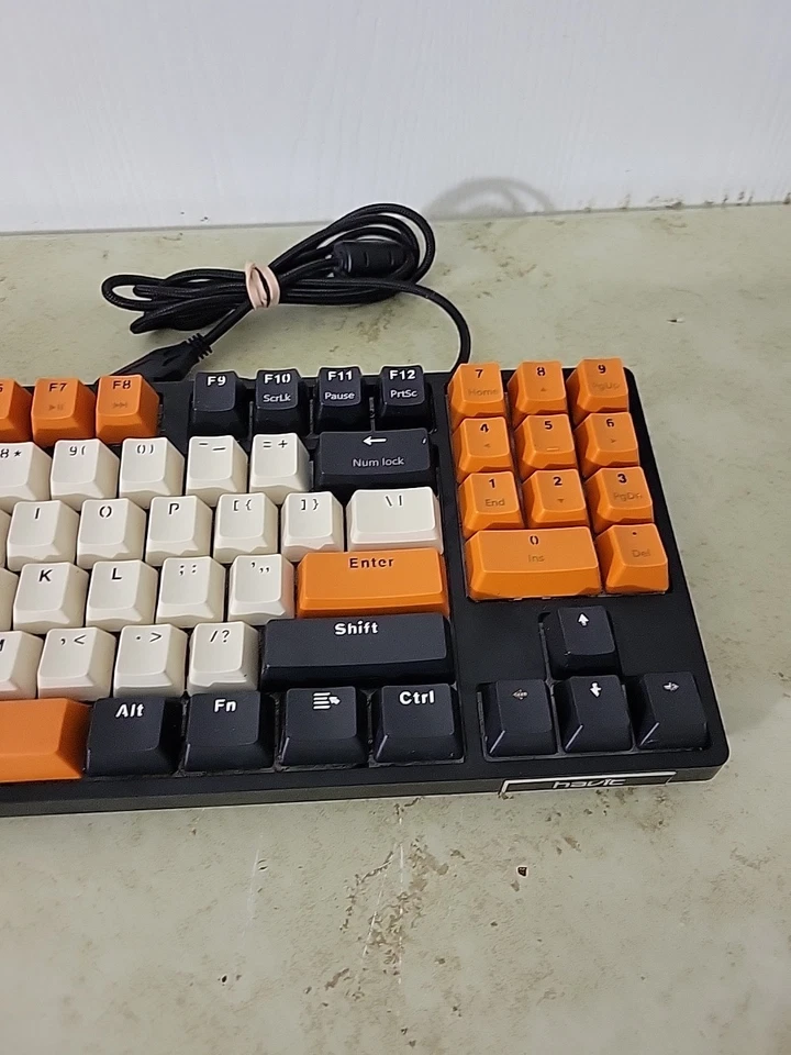 HAVIT KB487L Mechanical PC Keyboard Red Switch 89 Keys  (Black/Orange/White) - Image 2 of 4
