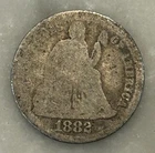 1882 Seated Liberty Dime - AG - About Good - 90% Silver