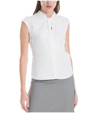 Max Studio London Womens Twisted-Neck Sleeveless Blouse Top