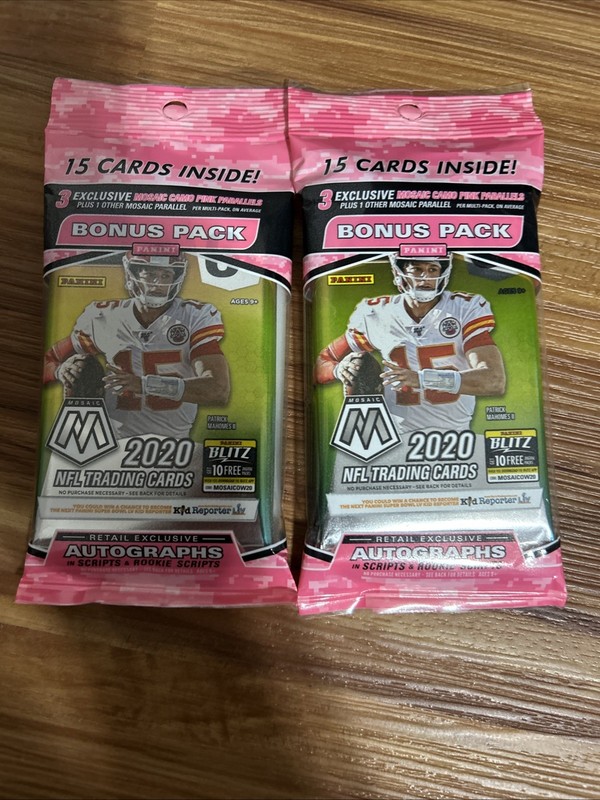 Two (2) 2020 Panini Mosaic Football Cello Packs Burrow, Herbert, Hurts, Love RC?