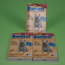 3  dog canine flea tick control Bansect squeeze on Sergeants 7 to 33 lbs