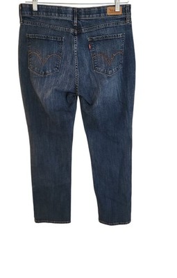 Levis 525 Jeans Perfect Waist Straight Leg Stretch Blue Womens 14S