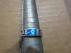 VINTAGE 925 BLUE OPAL CUT OUT BAND SIZE 8