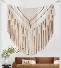 Jakalin Large Macrame Wall Hanging 47" Wx 55" L Brown Macrame Wall Decor