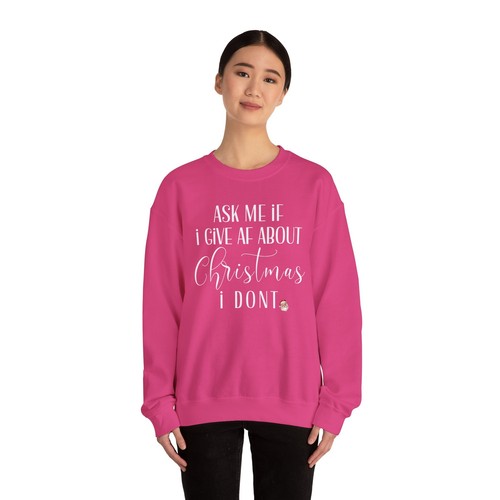 Funny Ask Me If I Give AF About Christmas I Dont Womens Christmas Santa Sweater - Picture 15 of 17