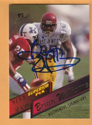 Brian Williams USC Trojans AUTO 1995 Superior Pix Green Bay Packers