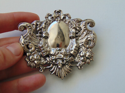 Broche Fantaisie Vintage Argentée Avec Perles - Neuve Avec étiquettes - Métal Sans Nickel