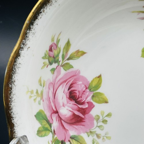 VTG Royal Albert American Beauty 5-3/8 Berry Bowl Pink Cabbage Rose Gold Gilding - Picture 5 of 12
