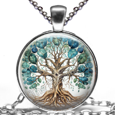 Tree of Life Necklace Symbolic Family Strength & Unity Pendant & 24'' Link Chain