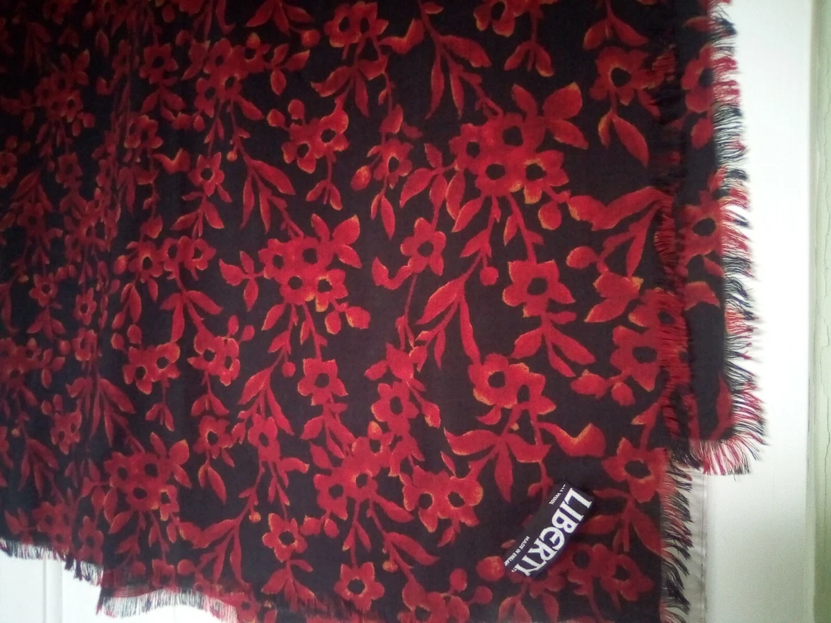 Vintage Liberty of London huge wool shawl, Liberty Varuna scarf floral  print | eBay