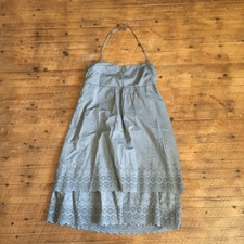 J. Crew NWT S gray layered eyelet hem halter dress