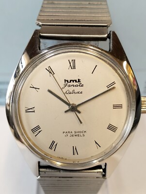 HMT JANATA DELUXE 17 JEWELS WINDING WHITE DIAL 0392 INDIA MEN'S FULL WORKING VTG