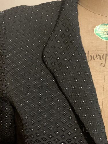Louben, Canada Black Pin Dot Wool Blend, Womens Duster Coat Size 10 - Picture 3 of 10
