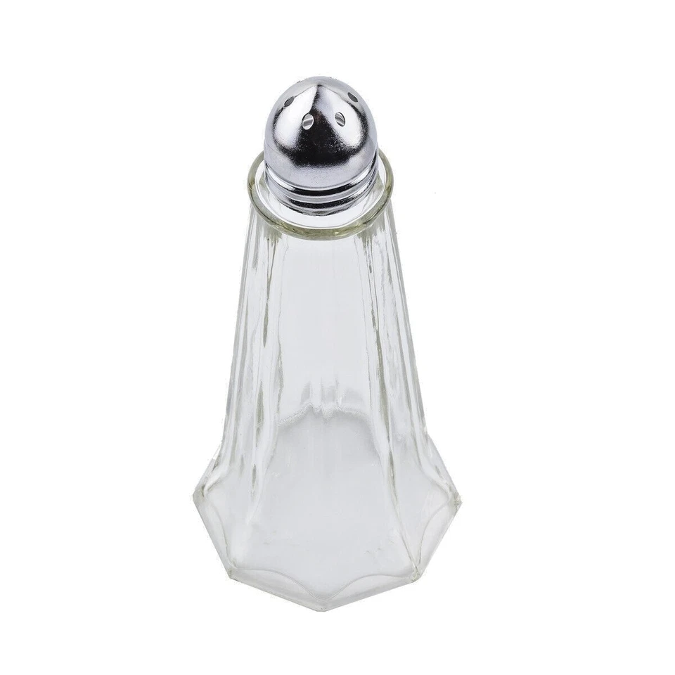 (Set of 2) 1 oz. Tower Salt and Pepper Shakers, Tall Glass Body - Image 3 of 4