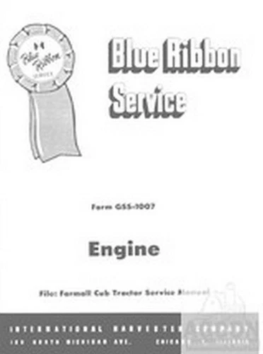 Farmall Cub Tractor Engine Rebuild Service Manual