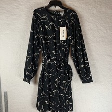 AWARE by Vero Moda Women Black Print Casual Button Dress S NWT 5538