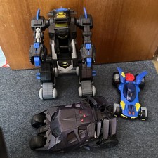 3x Batman Vehículos: Batbot 2013 16", H1387 2015 Batimóvil Mattel
