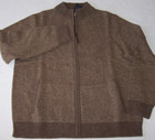 NWT Pendleton COYOTE TAN MUTED STRIPE Shetland Wool FULL-ZIP Sweater Jacket XL