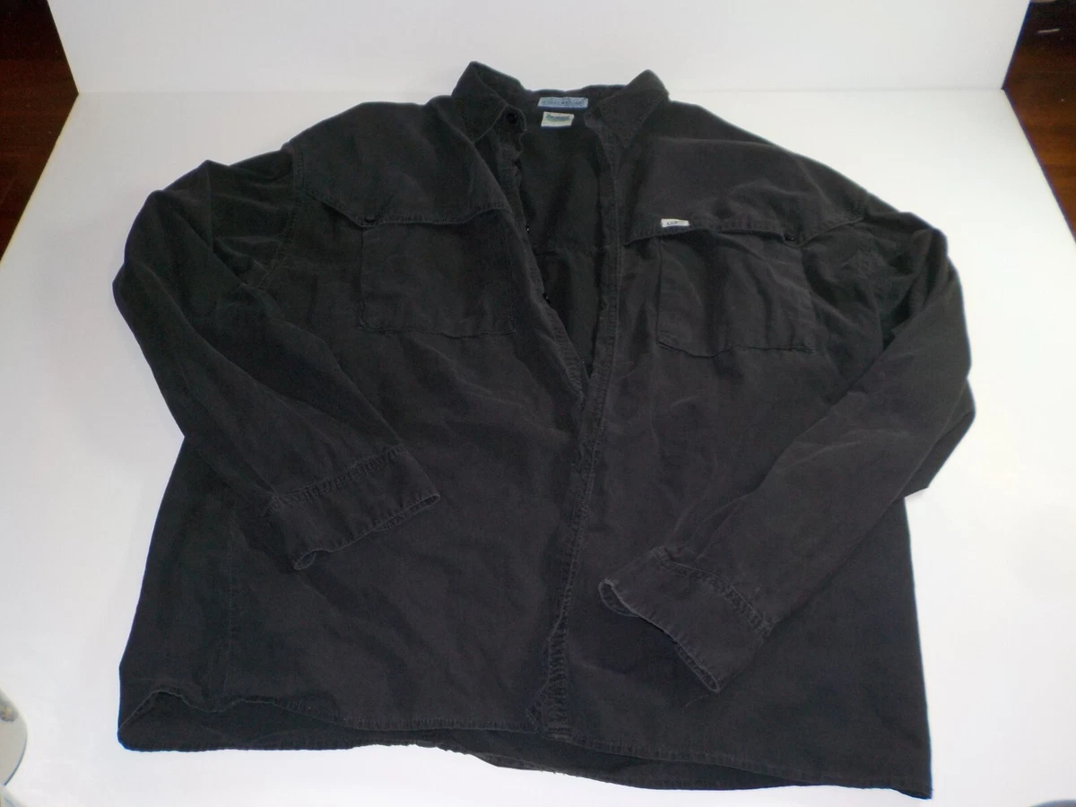Camisa GUESS Para Hombres GEORGES MARCIANO Utilidad Botón Manga Larga Negra EE. UU. TALLA 3