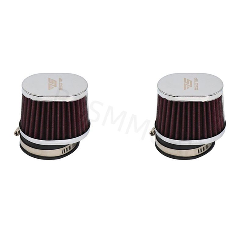Motorcycle High Flow Air Cleaner Intake Filter Pod Kit For Scooter ATV 60MM 2PCS