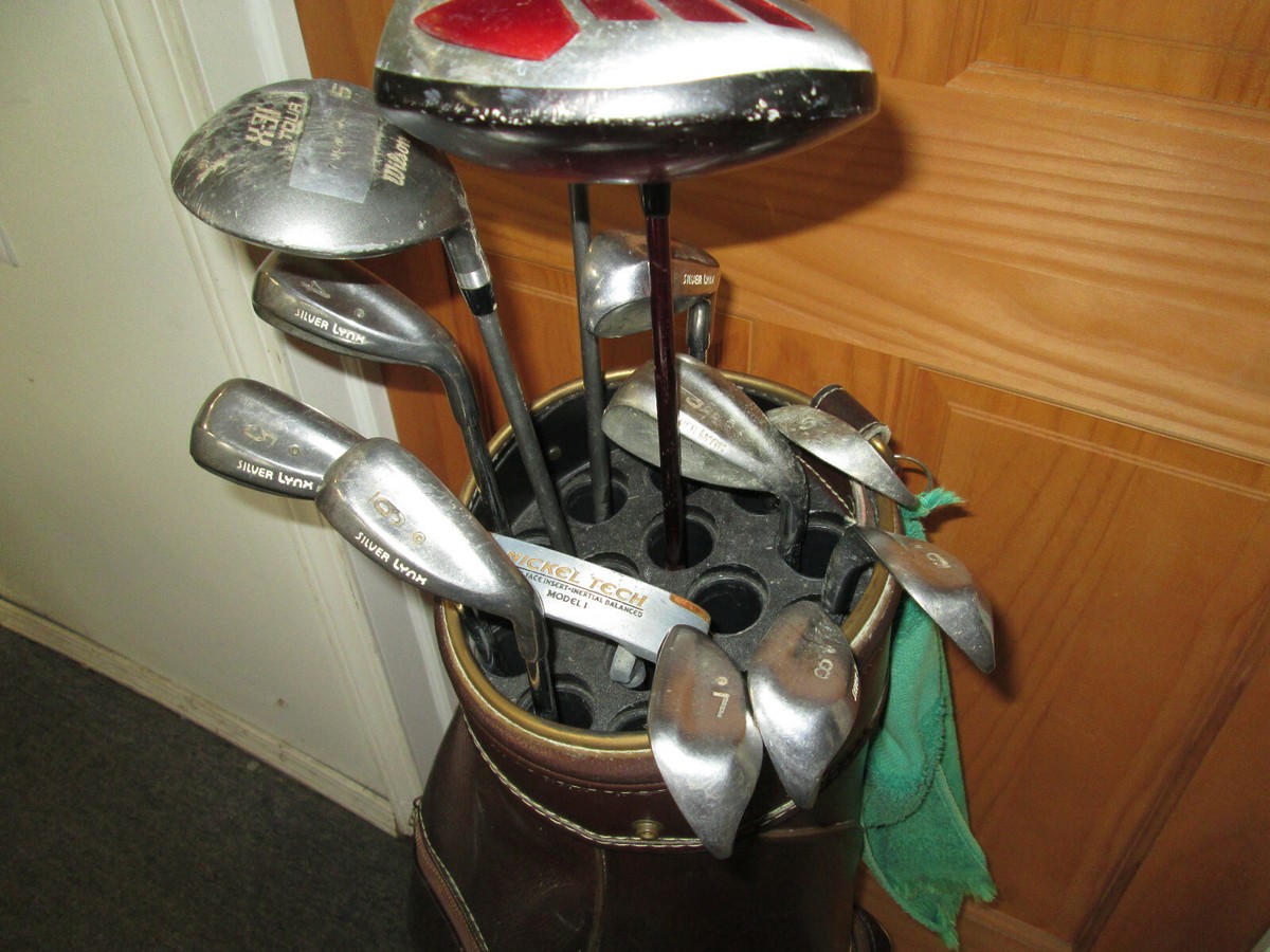 Men's Set of Vintage Super Lynx & Wilson Golf Clubs, Bag and
