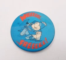 Vtg ZIGGY By Tom Wilson Lenticular Graduation Pinback Button 1994 "Whee..Freee!"