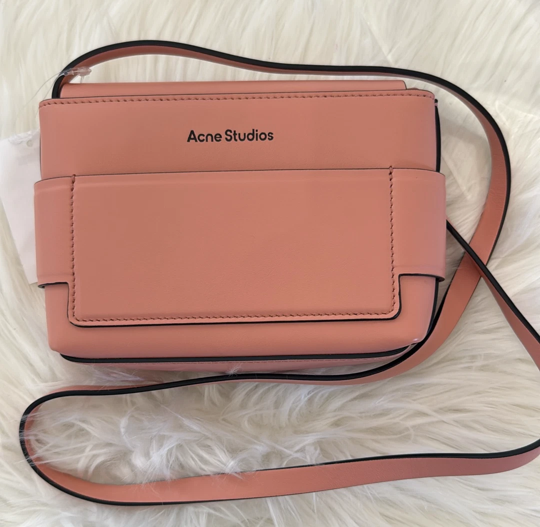 Autentica Acne Studios Musubi Mini borsa a tracolla in pelle rosa con sacchetto antipolvere NUOVA SM