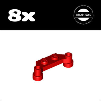 Lego    4590   Plate 1 x 4 Offset   Red   8x   NEU