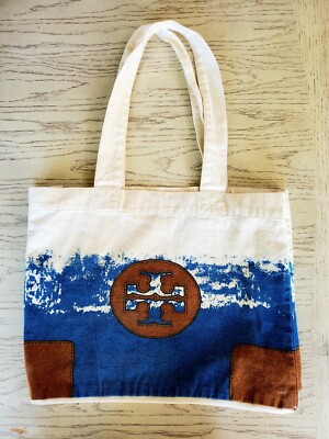 Tory Burch Canvas Shopper Tote Bag plus free gift