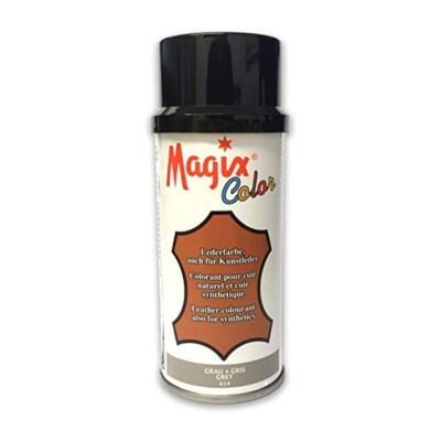 MAGIX 180ml Leder Vinyl DYE Lack Spray Schuhe Stiefel Autositze Sofas Grau